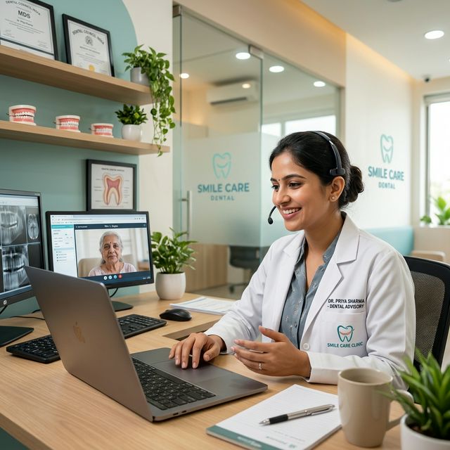 Lady dentist helping patients find the right doctor